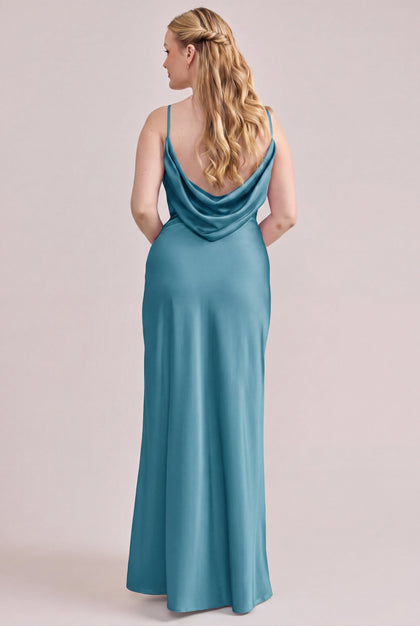 Nadia Satin Dress | Made To Order | Turquoise