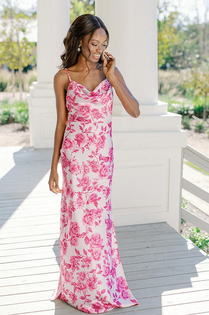 Model: April; Size: 4; Color: Hot Pink Garden