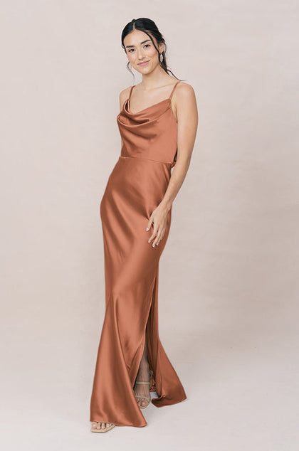 Nadia Satin Dress | Made To Order | Copper