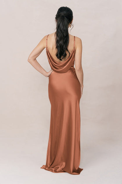 Nadia Satin Dress | Made To Order | Copper