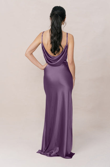 Nadia Satin Dress | Made To Order | Dusty Plum