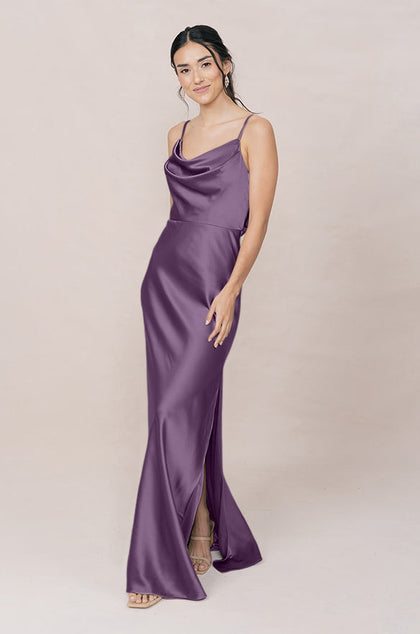 Nadia Satin Dress | Made To Order | Dusty Plum