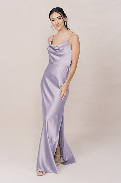 Nadia Satin Dress | Made To Order | Light Lavender