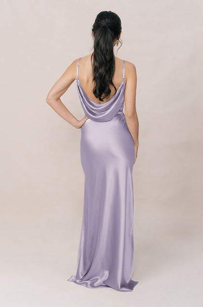 Nadia Satin Dress | Made To Order | Light Lavender