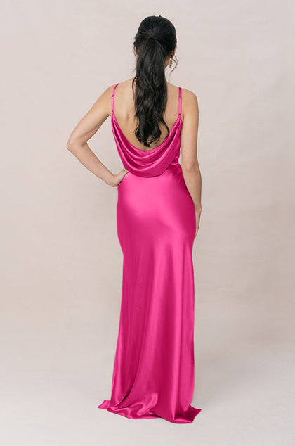 Nadia Satin Dress | Made To Order | Malibu Pink