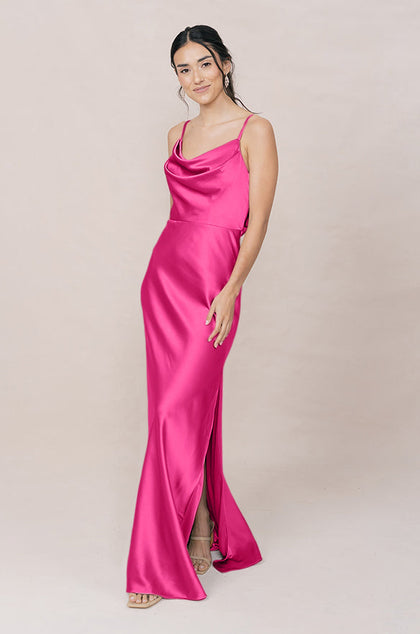 Nadia Satin Dress | Made To Order | Malibu Pink