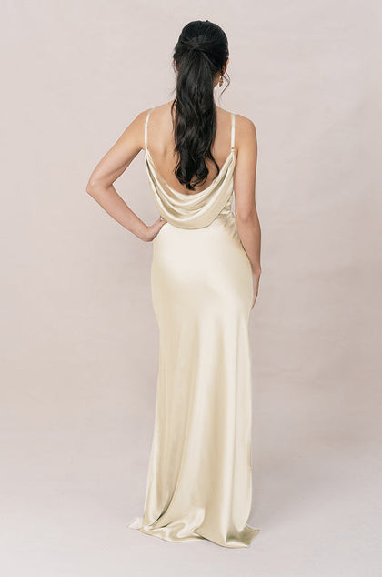 Nadia Satin Dress | Made To Order | Yellow