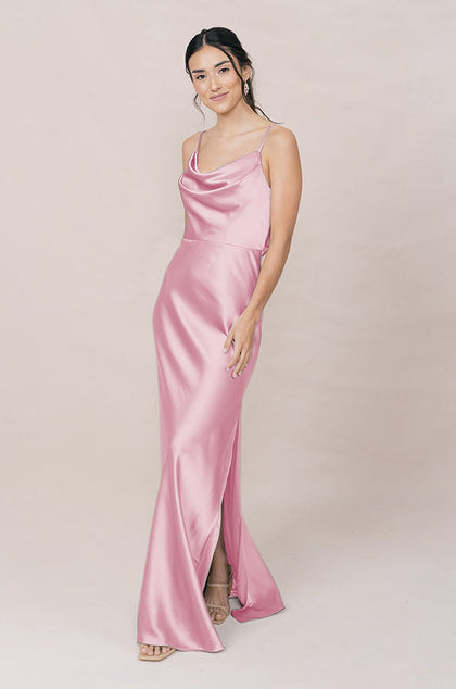 Nadia Satin Dress | Made To Order | Perfect Pink
