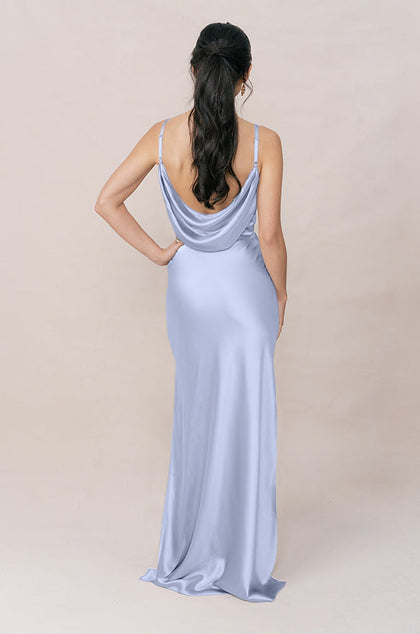 Nadia Satin Dress | Made To Order | Periwinkle