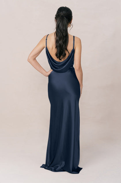 Nadia Satin Dress | Made To Order | Romantic Blue