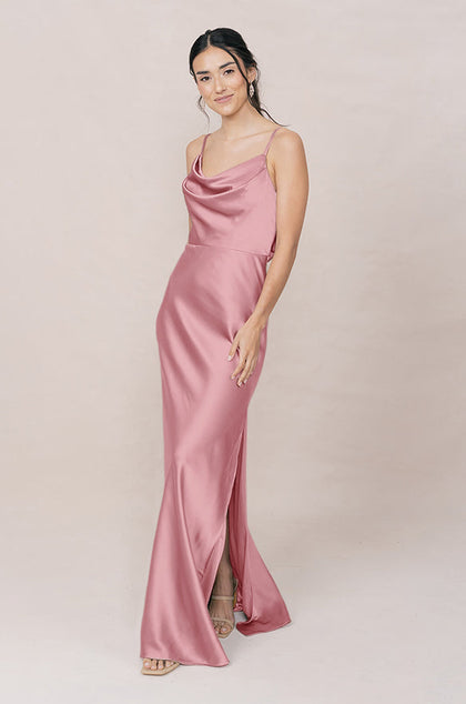 Nadia Satin Dress | Made To Order | Rosette