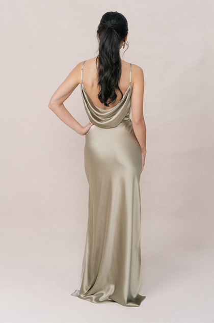 Nadia Satin Dress | Made To Order | Silver Sage