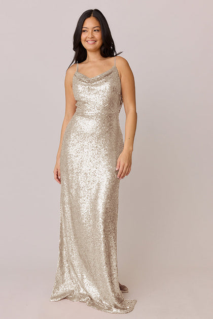 Nadia Sequin Dress | Made To Order | Champagne Gold