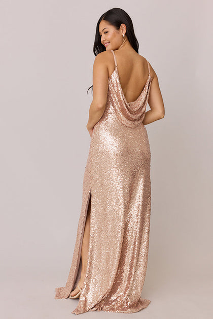 Nadia Sequin Dress | Made To Order | Rose Gold