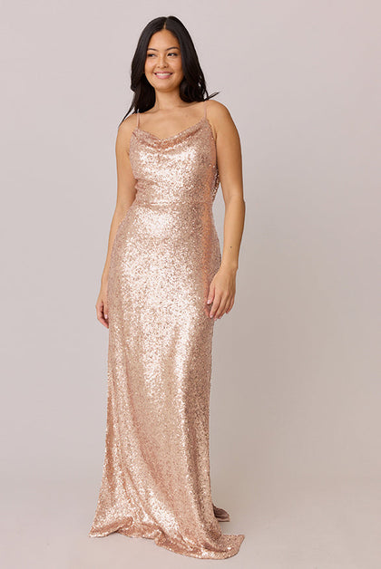 Nadia Sequin Dress | Made To Order | Rose Gold