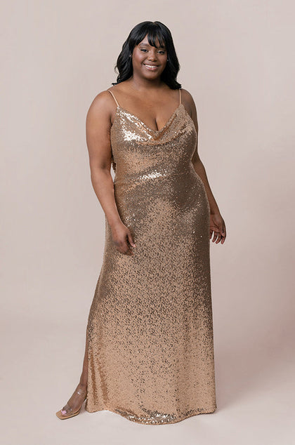 Nadia Sequin Dress | Made To Order | Rose Gold