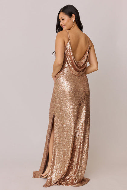 Nadia Sequin Dress | Made To Order | Rose Gold