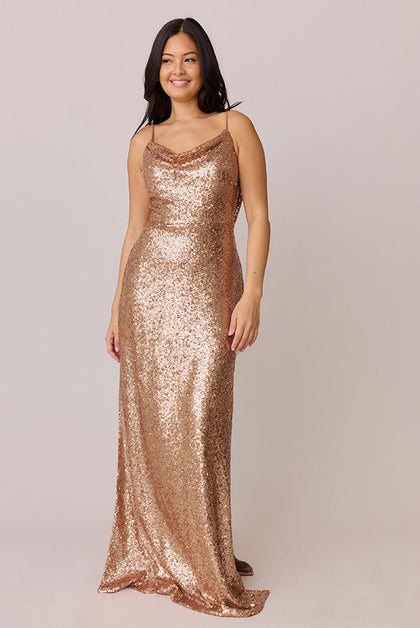 Nadia Sequin Dress | Made To Order | Rose Gold