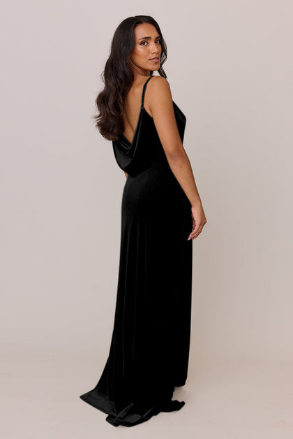 Nadia Velvet Dress | Made To Order | Black