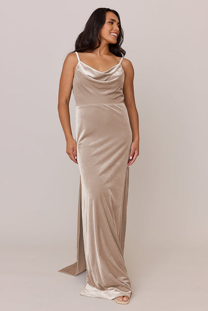 Nadia Velvet Dress | Made To Order | Champagne