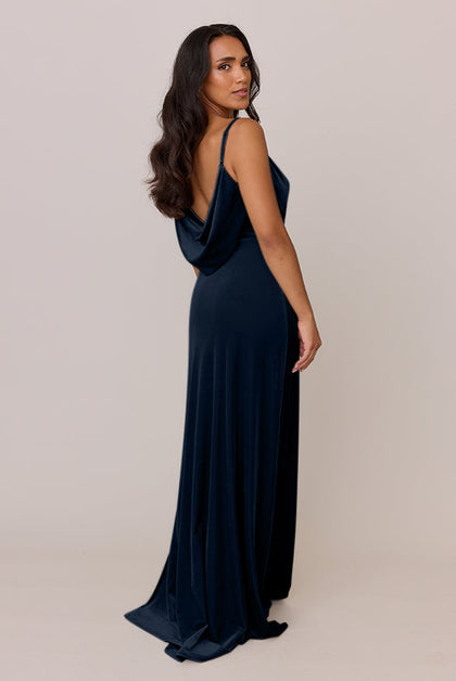 Nadia Velvet Dress | Made To Order | Royal Blue