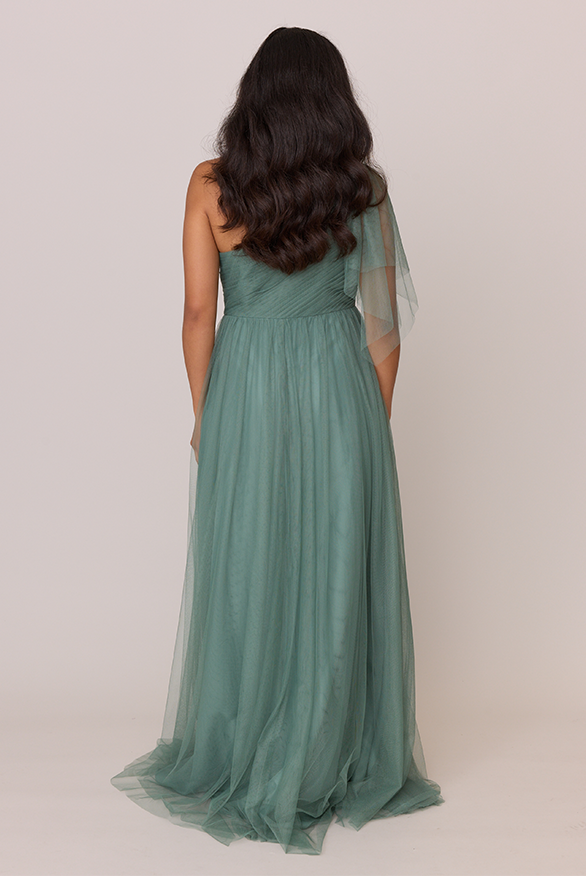 chiffon tulle dress Crystal Lattice Embroidery Lilac Tulle Gown With Silk Chiffon Drape