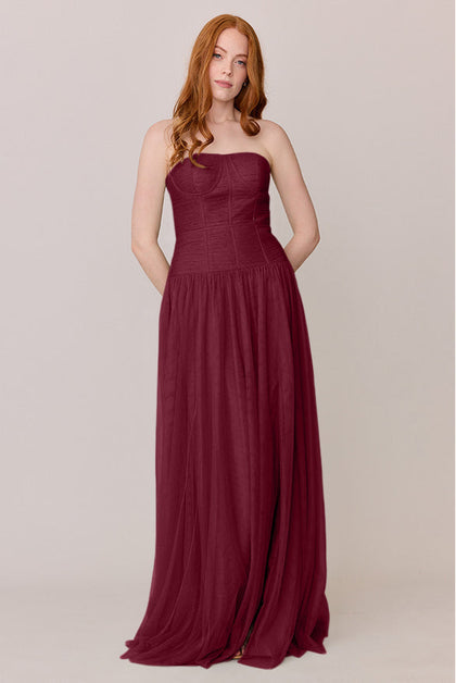 Nicola Tulle Dress | Made To Order | Cabernet