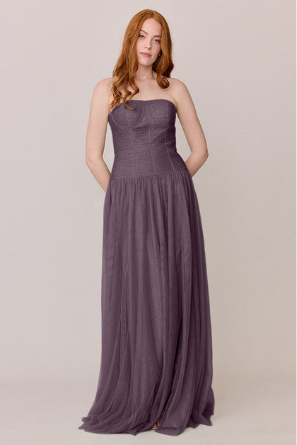 Nicola Tulle Dress | Made To Order | Dusty Purple