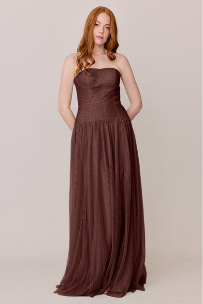 Nicola Tulle Dress | Made To Order | Mahogany
