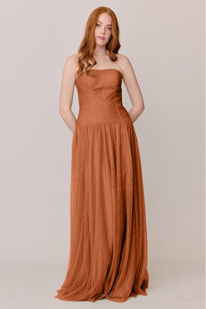 Nicola Tulle Dress | Made To Order | Rust