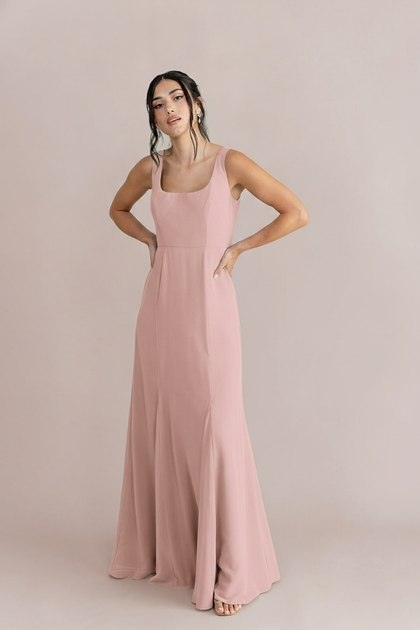 Nicole Chiffon Dress | Made To Order | Blush Pink