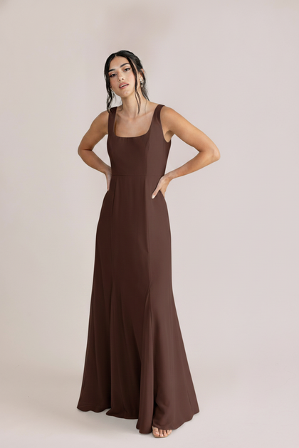 Nicole Chiffon Dress | Made To Order | Mahogany