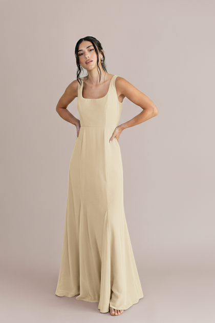 Nicole Chiffon Dress | Made To Order | Pale Yellow