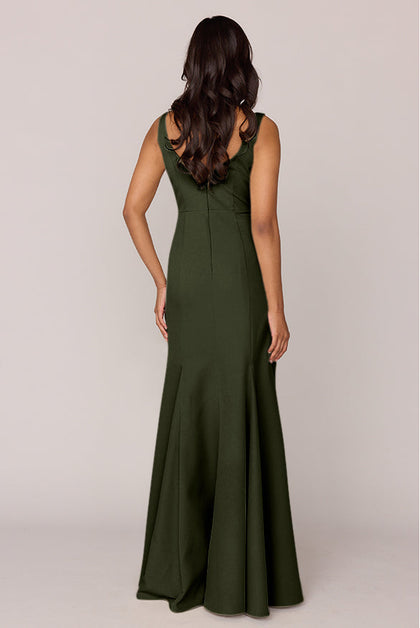 Nicole Crepe Dress | Made To Order | Deep Olive