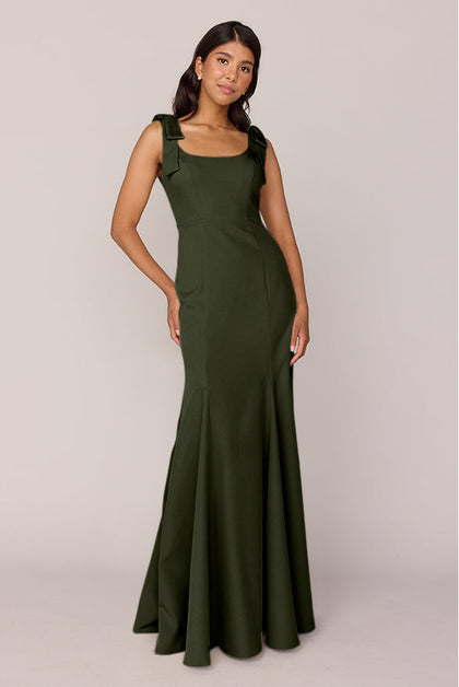 Nicole Crepe Dress | Made To Order | Deep Olive