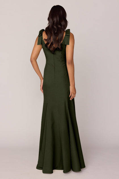Nicole Crepe Dress | Made To Order | Deep Olive