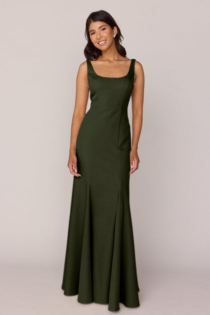 Nicole Crepe Dress | Made To Order | Deep Olive