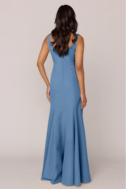 Nicole Crepe Dress | Made To Order | Dusty Blue