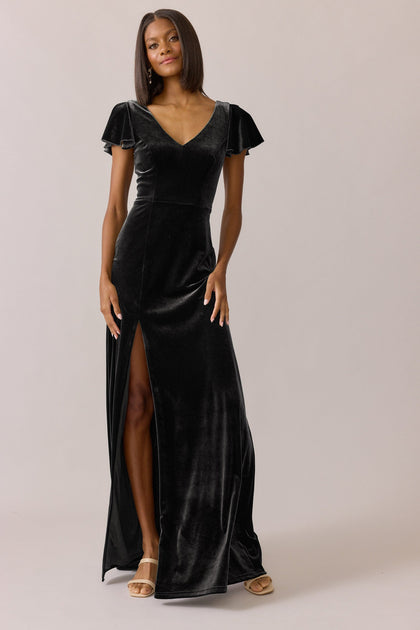Nora Velvet Dress | Made To Order | Black