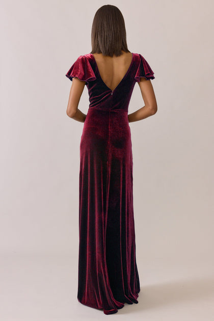 Nora Velvet Dress | Made To Order | Burgundy