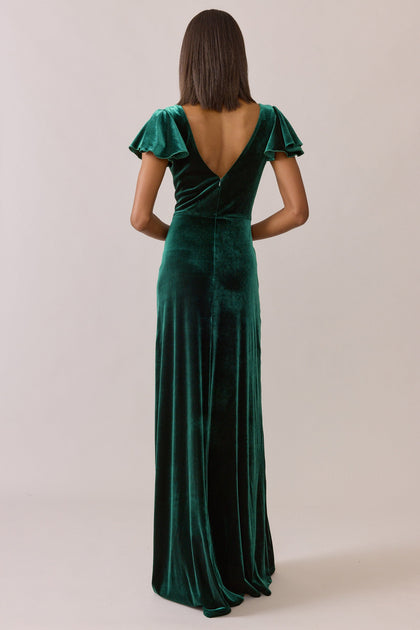 Nora Velvet Dress | Made To Order | Classic Emerald