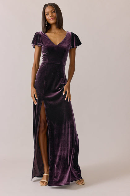 Nora Velvet Dress | Made To Order | Purple
