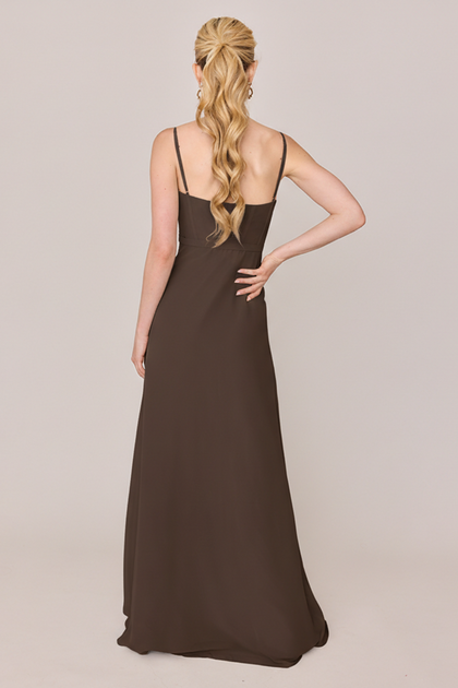 Nova Chiffon Dress | Made To Order | Espresso