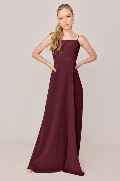 Nova Chiffon Dress | Made To Order | Cabernet
