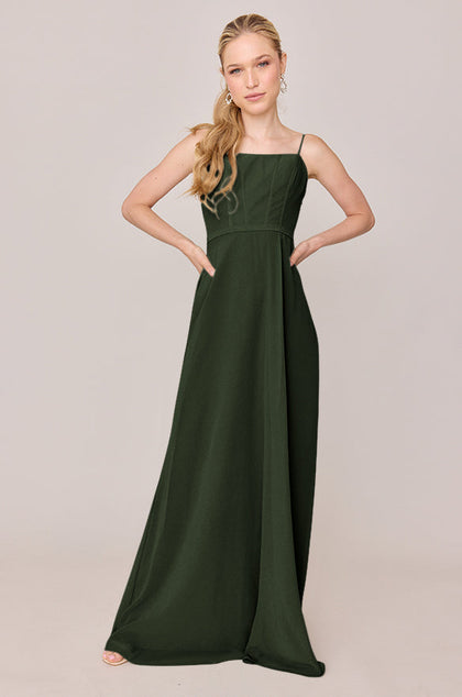 Nova Chiffon Dress | Made To Order | Deep Olive