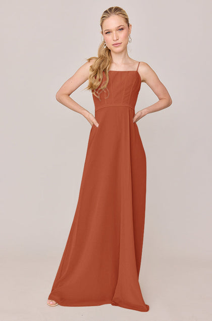 Nova Chiffon Dress | Made To Order | Rust Orange