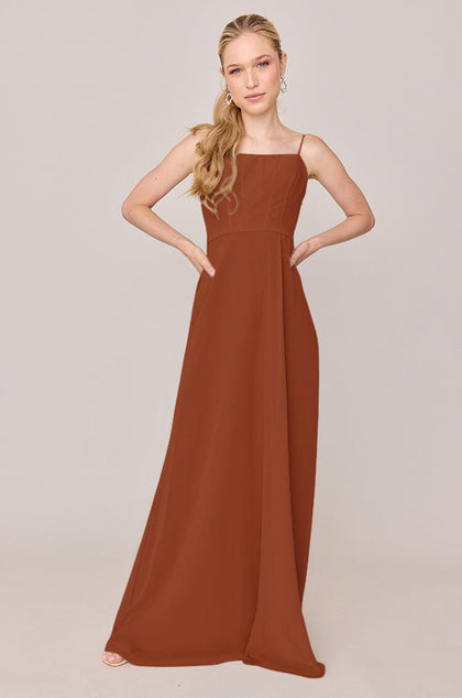Nova Chiffon Dress | Made To Order | Rust