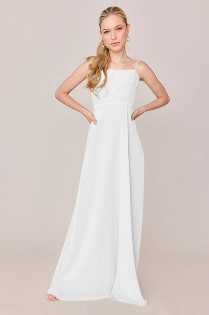 Nova Chiffon Dress | Made To Order | White Pearl