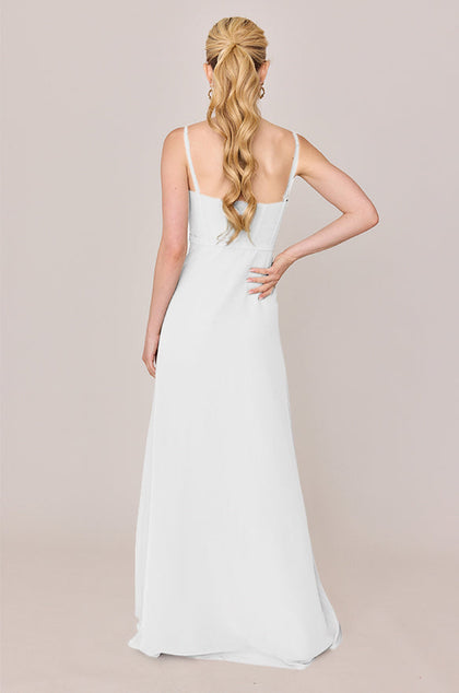 Nova Chiffon Dress | Made To Order | White Pearl