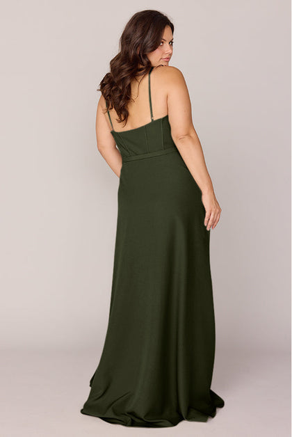 Nova Crepe Dress | Made To Order | Deep Olive